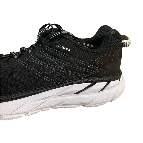 Hoka One One Clifton 6 Black White Women Running Shoes 1102873 BWHT Size 7.5 - Picture 11 of 16